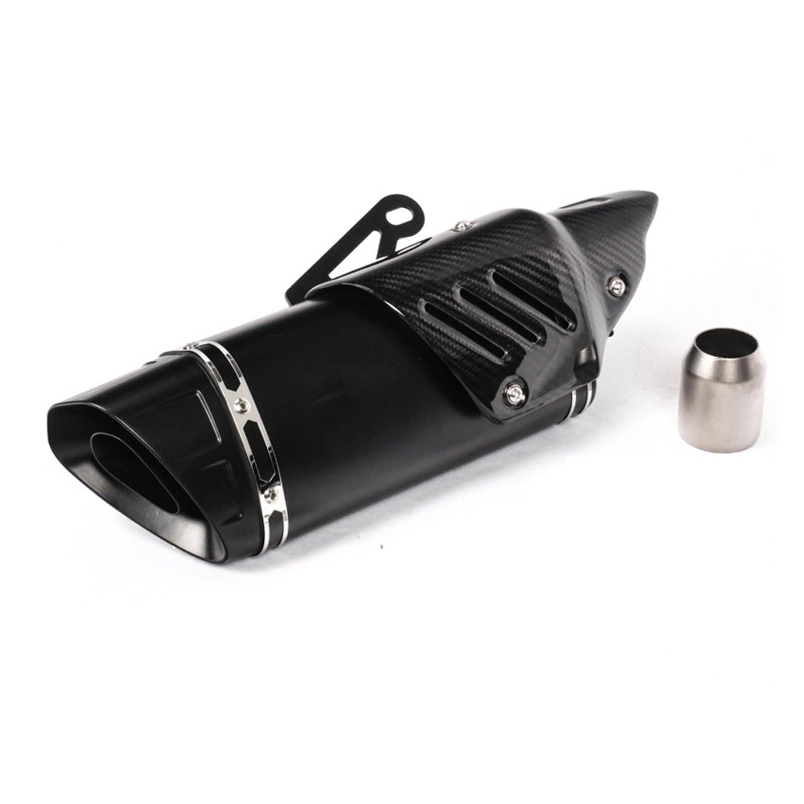 Endroh 51mm Für Ninja650 Für R6 Für ER6F Für R3 Für GSX Für S750 Für Z900 Motorrad Auspuff Faser Schalldämpfer Escape Echappement Wärme Shiled Abdeckung Endrohrblende(Type C) von Generic