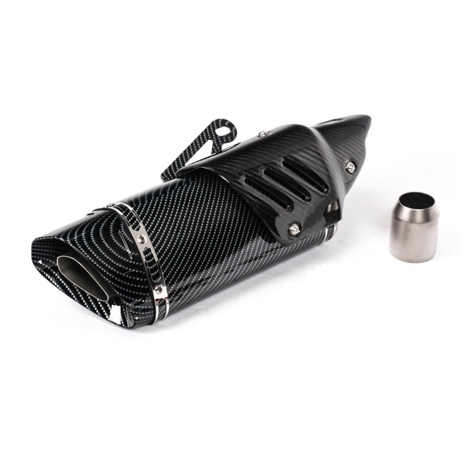 Endroh 51mm Für Ninja650 Für R6 Für ER6F Für R3 Für GSX Für S750 Für Z900 Motorrad Auspuff Faser Schalldämpfer Escape Echappement Wärme Shiled Abdeckung Endrohrblende(Type E) von Generic