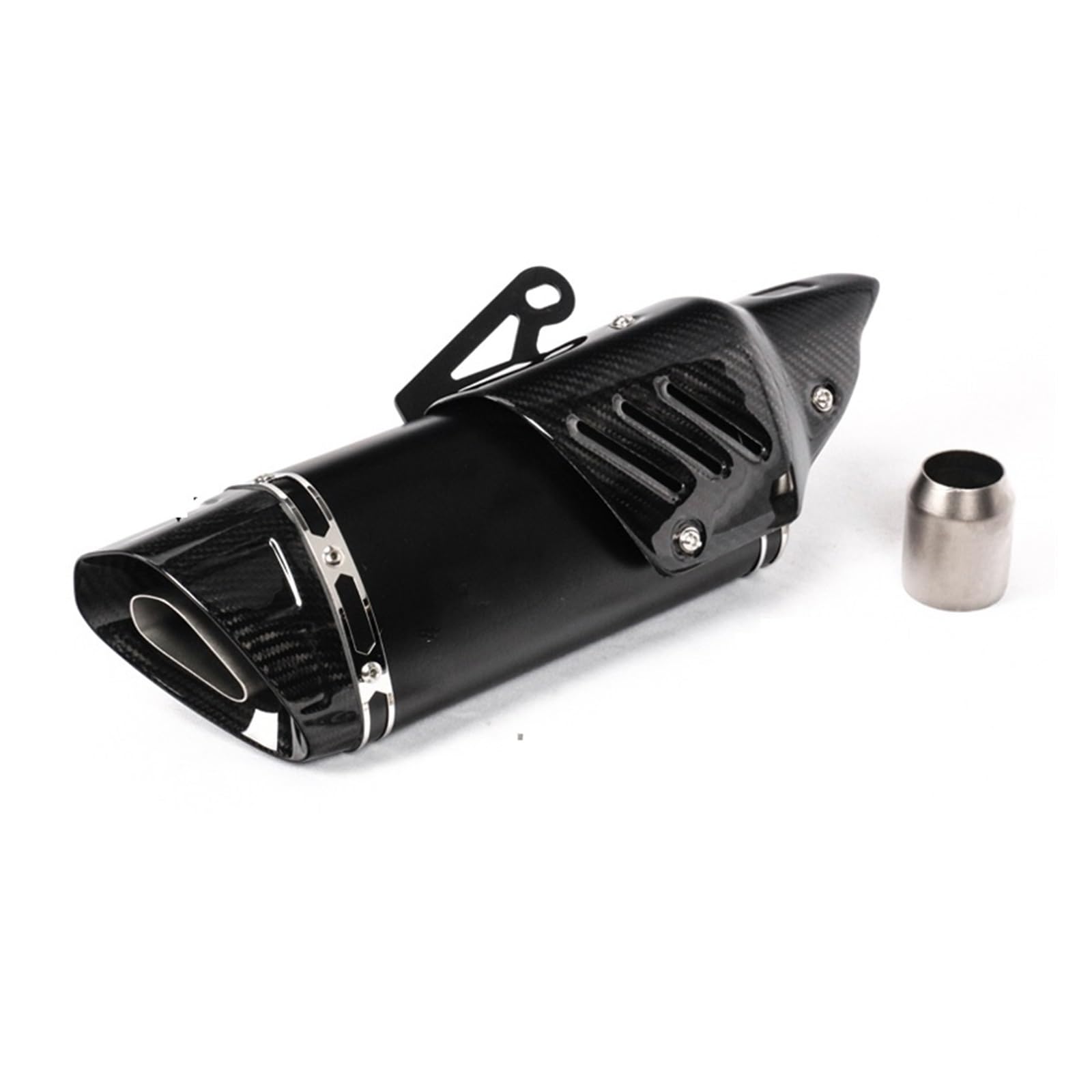Endroh 51mm Für Ninja650 Für R6 Für ER6F Für R3 Für GSX Für S750 Für Z900 Motorrad Auspuff Faser Schalldämpfer Escape Echappement Wärme Shiled Abdeckung Endrohrblende(Type F) von Generic