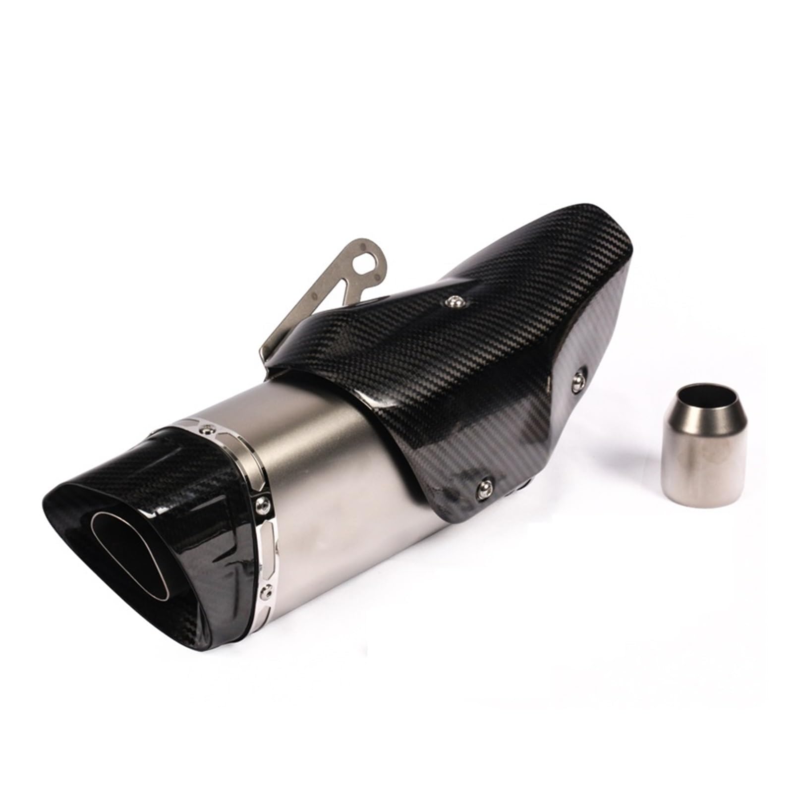 Endroh 51mm Für Ninja650 Für R6 Für ER6F Für R3 Für GSX Für S750 Für Z900 Motorrad Auspuff Faser Schalldämpfer Escape Echappement Wärme Shiled Abdeckung Endrohrblende(Type I) von Generic