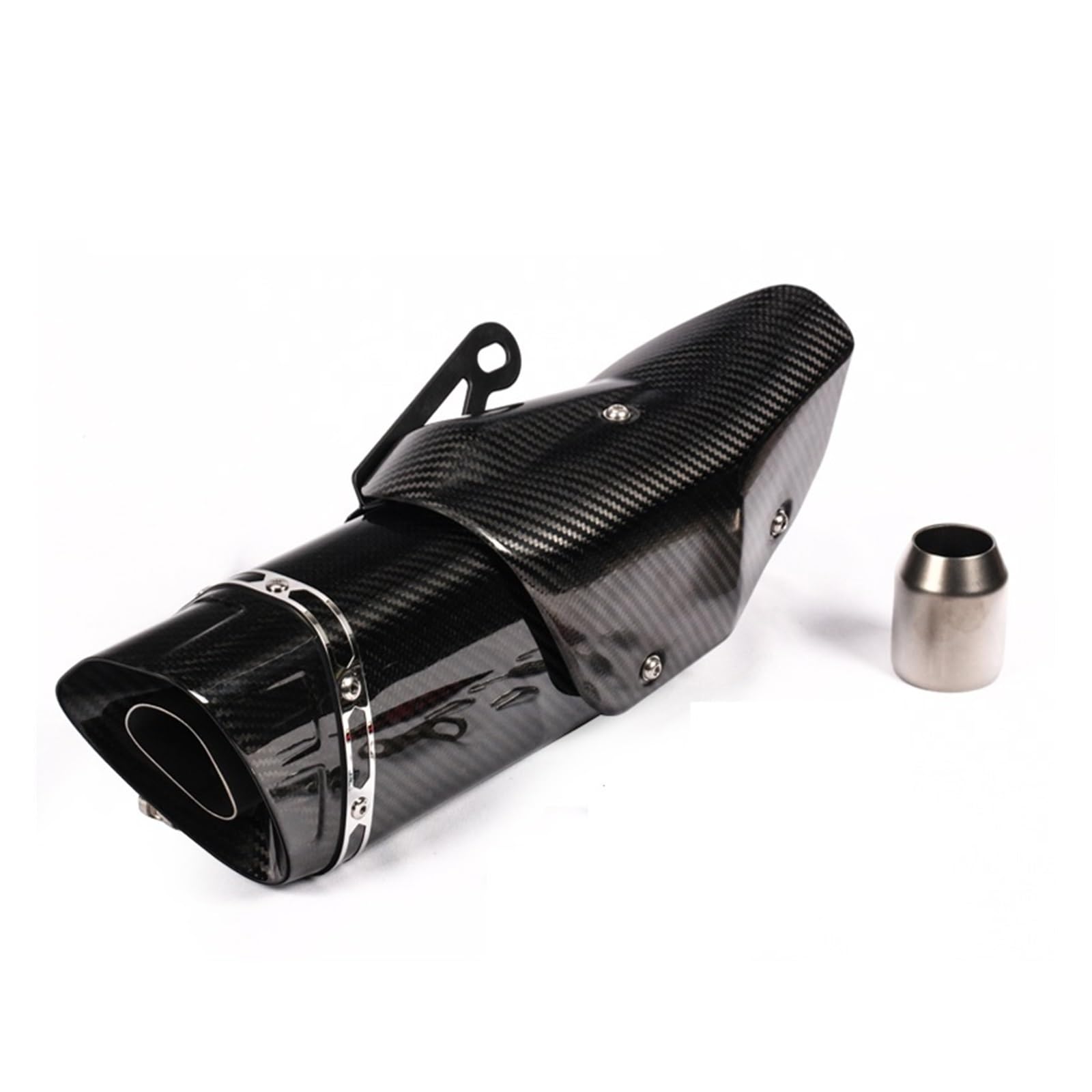 Endroh 51mm Für Ninja650 Für R6 Für ER6F Für R3 Für GSX Für S750 Für Z900 Motorrad Auspuff Faser Schalldämpfer Escape Echappement Wärme Shiled Abdeckung Endrohrblende(Type J) von Generic