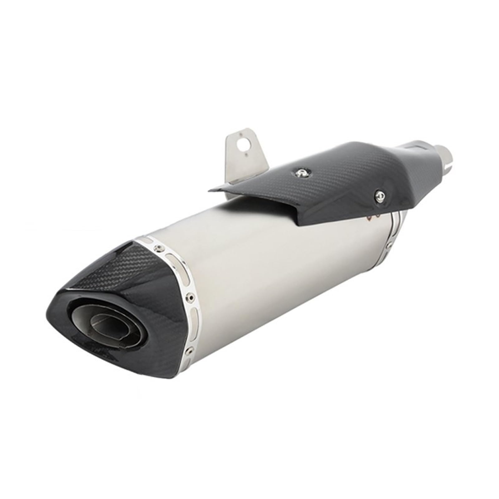 Endroh Für Forza750 Für Forza NSS 750 2021 Slip Auf Motorrad Auspuff Escape Ändern Mit Carbon Faser Hitzeschild Schalldämpfer DB Mörder Endrohrblende(A) von Generic