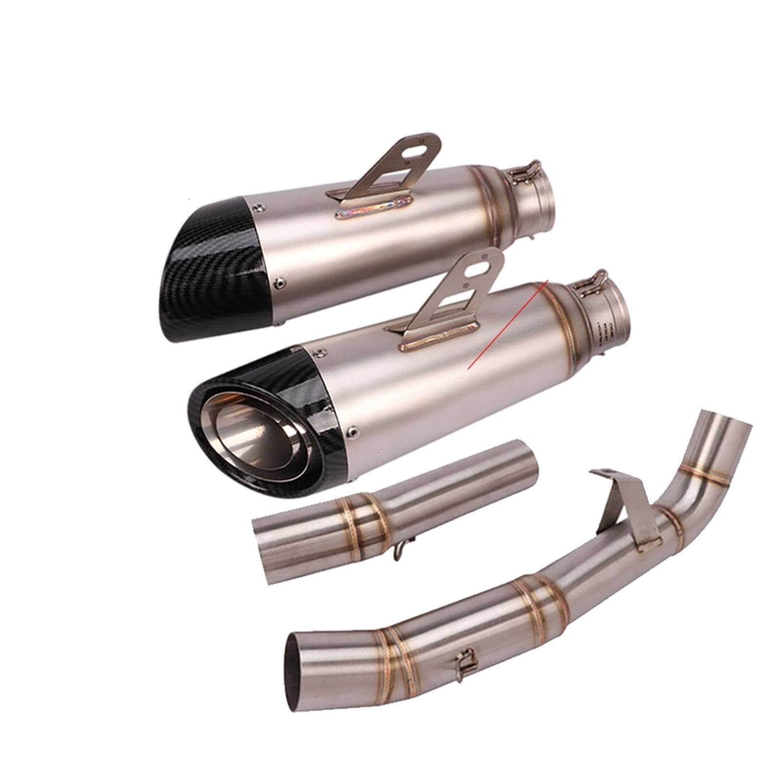 Endroh Für Kawasaki Für Z1000 Für Z1000SX 2007-2020 Volle System Motorrad Auspuff Escape Moto Slip Auf Modifizierten Schalldämpfer Mitte Link Rohr Endrohrblende(07-09 B) von Generic