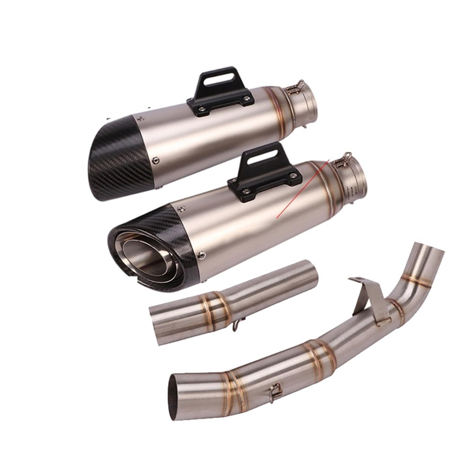 Endroh Für Kawasaki Für Z1000 Für Z1000SX 2007-2020 Volle System Motorrad Auspuff Escape Moto Slip Auf Modifizierten Schalldämpfer Mitte Link Rohr Endrohrblende(07-09 C) von Generic