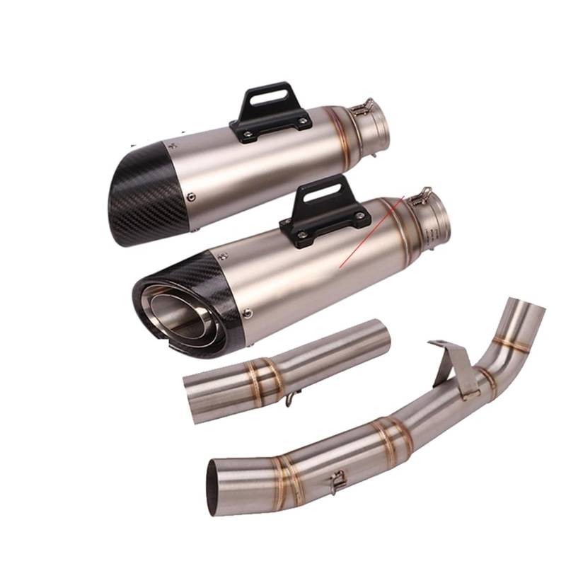 Endroh Für Kawasaki Für Z1000 Für Z1000SX 2007-2020 Volle System Motorrad Auspuff Escape Moto Slip Auf Modifizierten Schalldämpfer Mitte Link Rohr Endrohrblende(07-09 C) von Generic