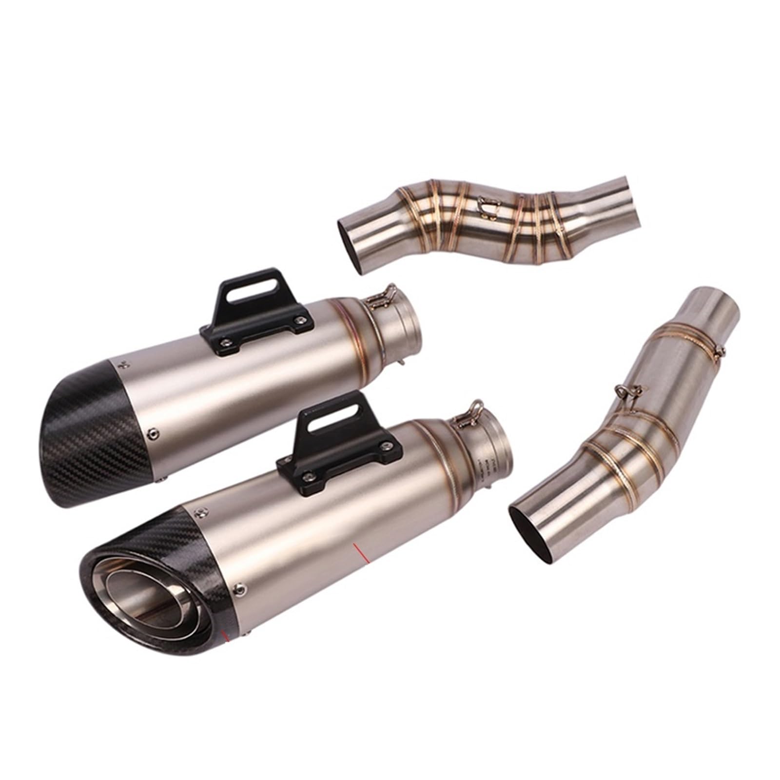 Endroh Für Kawasaki Für Z1000 Für Z1000SX 2007-2020 Volle System Motorrad Auspuff Escape Moto Slip Auf Modifizierten Schalldämpfer Mitte Link Rohr Endrohrblende(10-20 A) von Generic