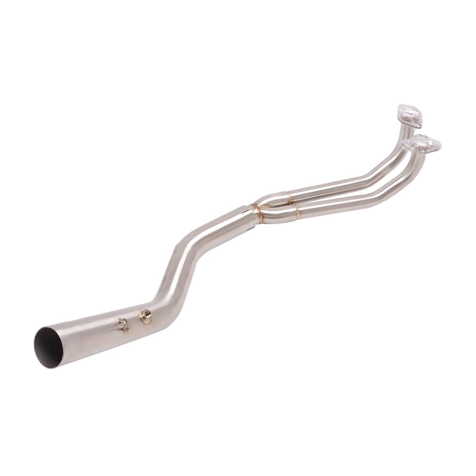 Endroh Für MAXSYM TL500 TL508 Für TL 500 508 2019-2022 Motorrad-Auspuff-Escape-Systeme Modifiziertes Vorderes Verbindungsrohr 51-mm-Schalldämpfer Slip On Endrohrblende(Silver) von Generic