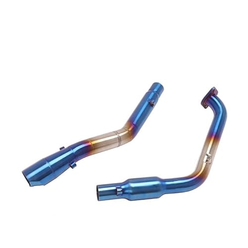 Endroh Für YZF Für R125 2019 Für R15 V3 2008-2019 Für YZF Für R15 Für MT125 51mm Slip-on Motorrad Auspuff Vorne Mitte Link Rohr Escape Schalldämpfer Endrohrblende(R15 v3 17-19 A) von Generic