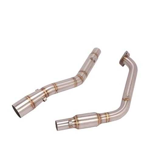 Endroh Für YZF Für R125 2019 Für R15 V3 2008-2019 Für YZF Für R15 Für MT125 51mm Slip-on Motorrad Auspuff Vorne Mitte Link Rohr Escape Schalldämpfer Endrohrblende(R15 v3 17-19 B) von Generic