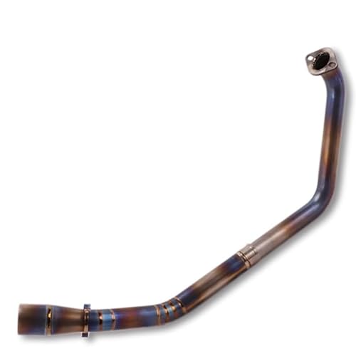 Endroh Für YZF Für R125 2019 Für R15 V3 2008-2019 Für YZF Für R15 Für MT125 51mm Slip-on Motorrad Auspuff Vorne Mitte Link Rohr Escape Schalldämpfer Endrohrblende(R15 v3 17-19 B 2) von Generic