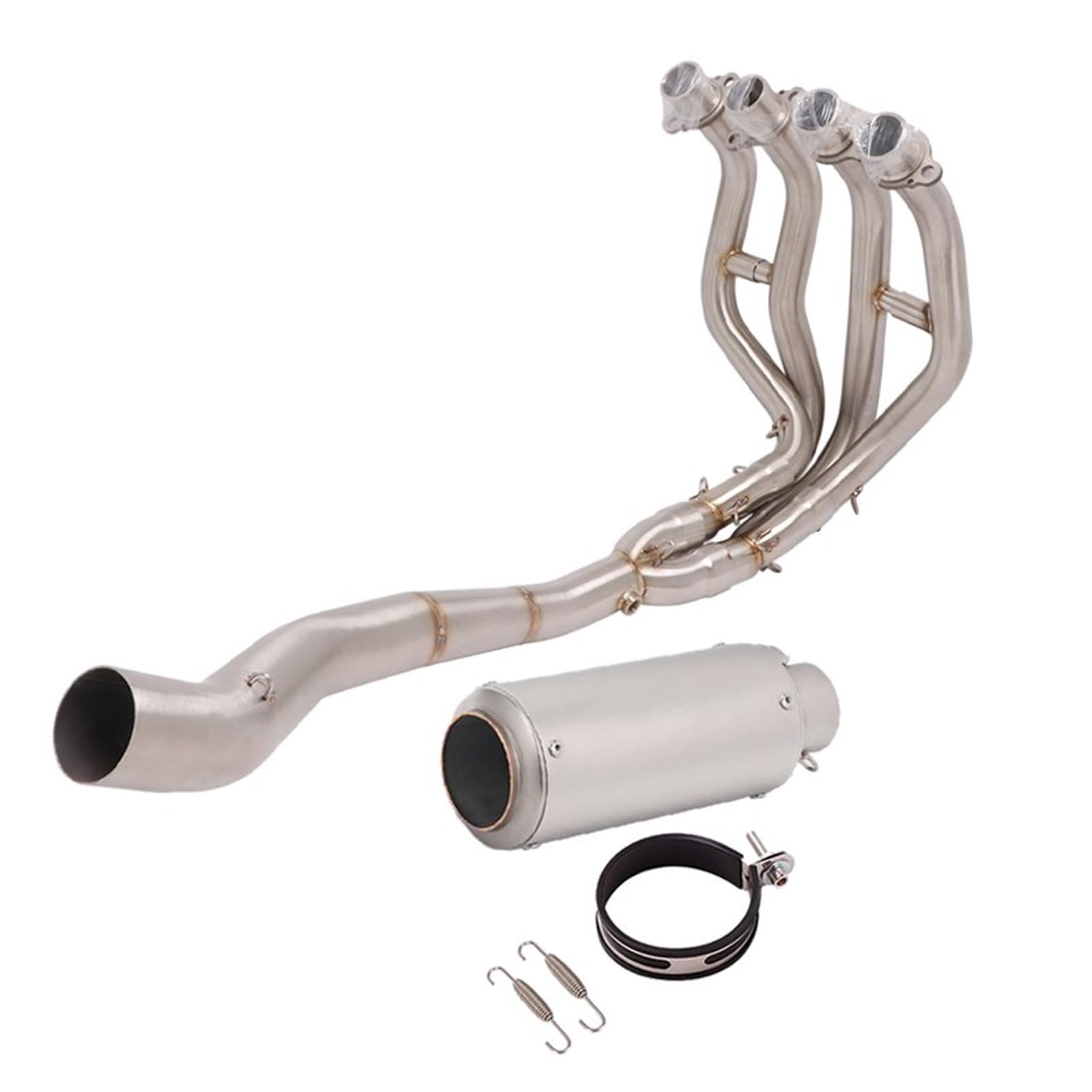 Endroh Vollsystem-Auspuff Escape Modified Front Mid Link Pipe Schalldämpfer Motorradauspuff Für Kawasaki Für Ninja Für ZX-25R Für ZX25R 2020 2021 Endrohrblende(A) von Generic