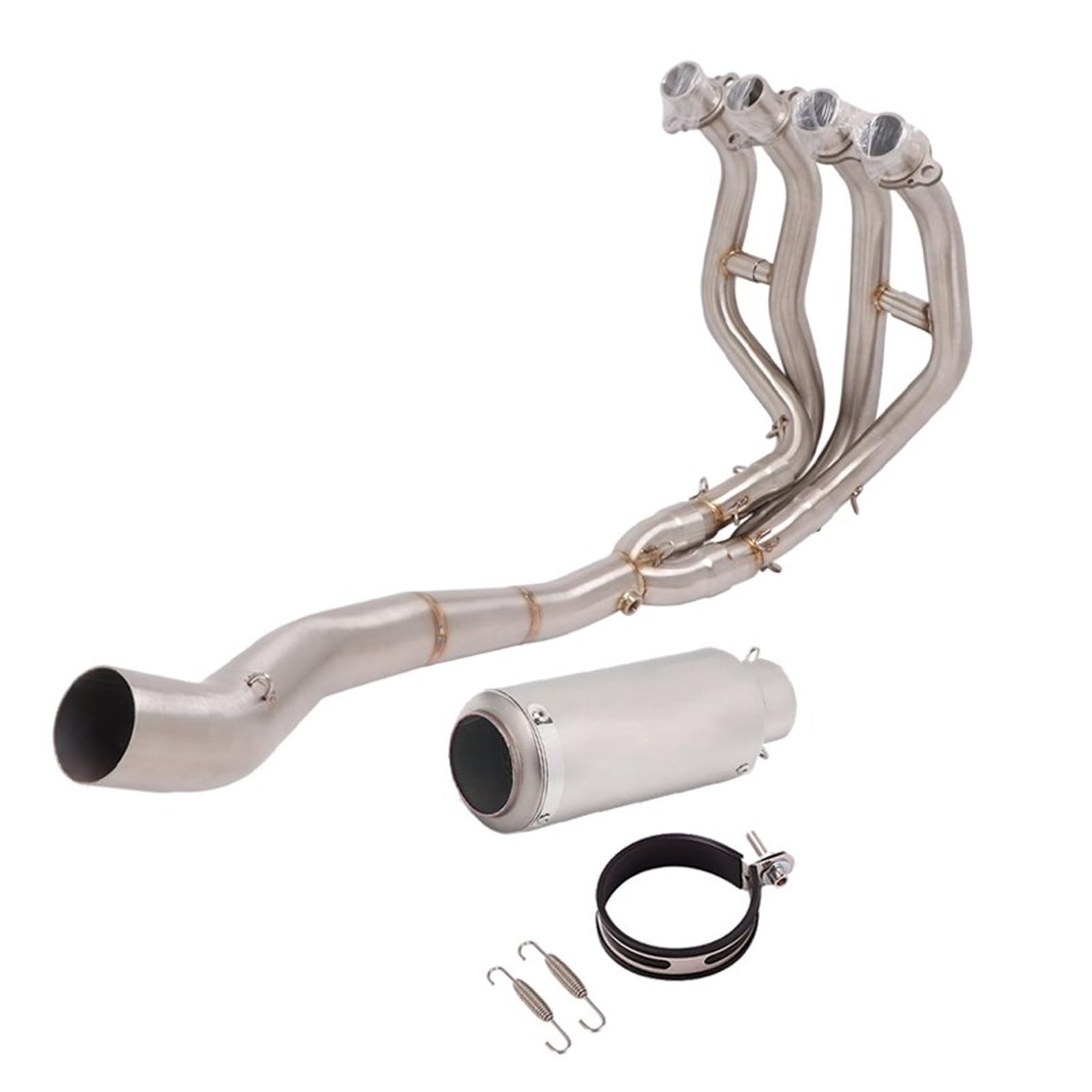 Endroh Vollsystem-Auspuff Escape Modified Front Mid Link Pipe Schalldämpfer Motorradauspuff Für Kawasaki Für Ninja Für ZX-25R Für ZX25R 2020 2021 Endrohrblende(B) von Generic