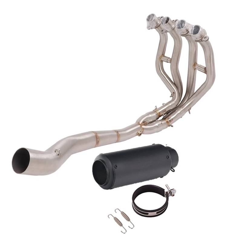 Endroh Vollsystem-Auspuff Escape Modified Front Mid Link Pipe Schalldämpfer Motorradauspuff Für Kawasaki Für Ninja Für ZX-25R Für ZX25R 2020 2021 Endrohrblende(C) von Generic