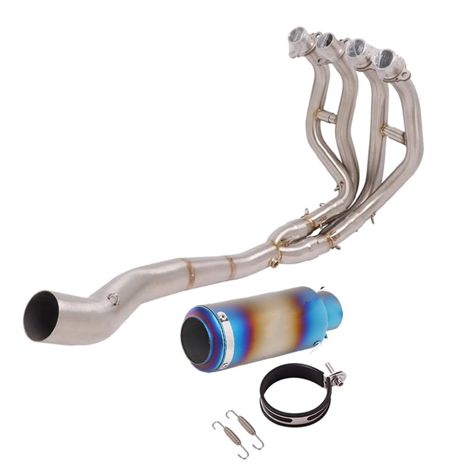 Endroh Vollsystem-Auspuff Escape Modified Front Mid Link Pipe Schalldämpfer Motorradauspuff Für Kawasaki Für Ninja Für ZX-25R Für ZX25R 2020 2021 Endrohrblende(D) von Generic