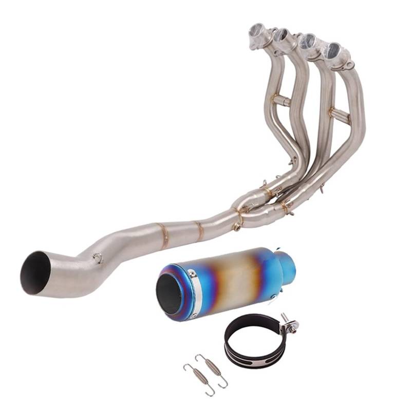 Endroh Vollsystem-Auspuff Escape Modified Front Mid Link Pipe Schalldämpfer Motorradauspuff Für Kawasaki Für Ninja Für ZX-25R Für ZX25R 2020 2021 Endrohrblende(D) von Generic