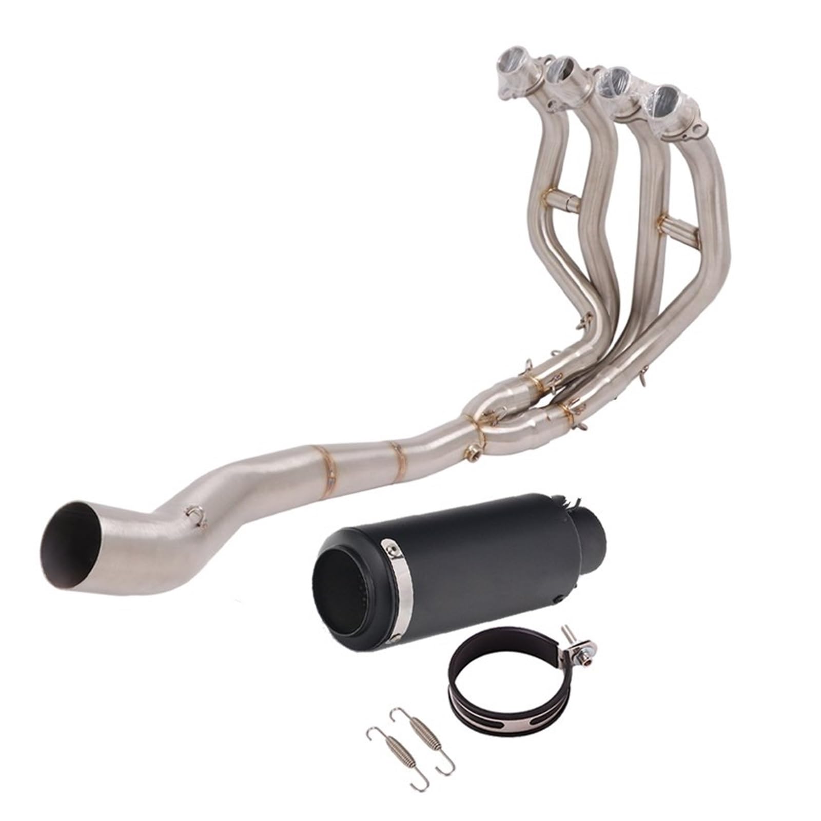 Endroh Vollsystem-Auspuff Escape Modified Front Mid Link Pipe Schalldämpfer Motorradauspuff Für Kawasaki Für Ninja Für ZX-25R Für ZX25R 2020 2021 Endrohrblende(E) von Generic