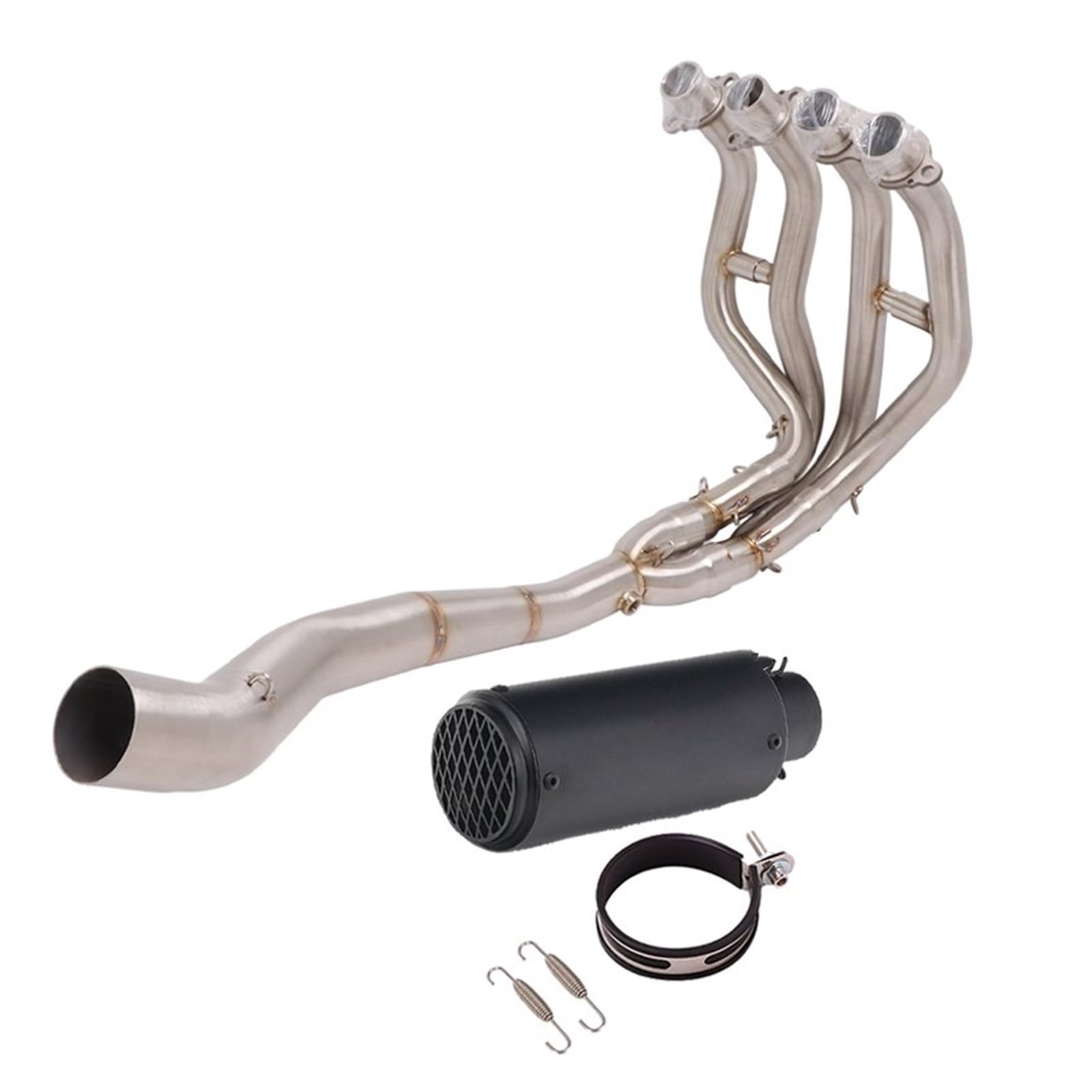Endroh Vollsystem-Auspuff Escape Modified Front Mid Link Pipe Schalldämpfer Motorradauspuff Für Kawasaki Für Ninja Für ZX-25R Für ZX25R 2020 2021 Endrohrblende(F) von Generic