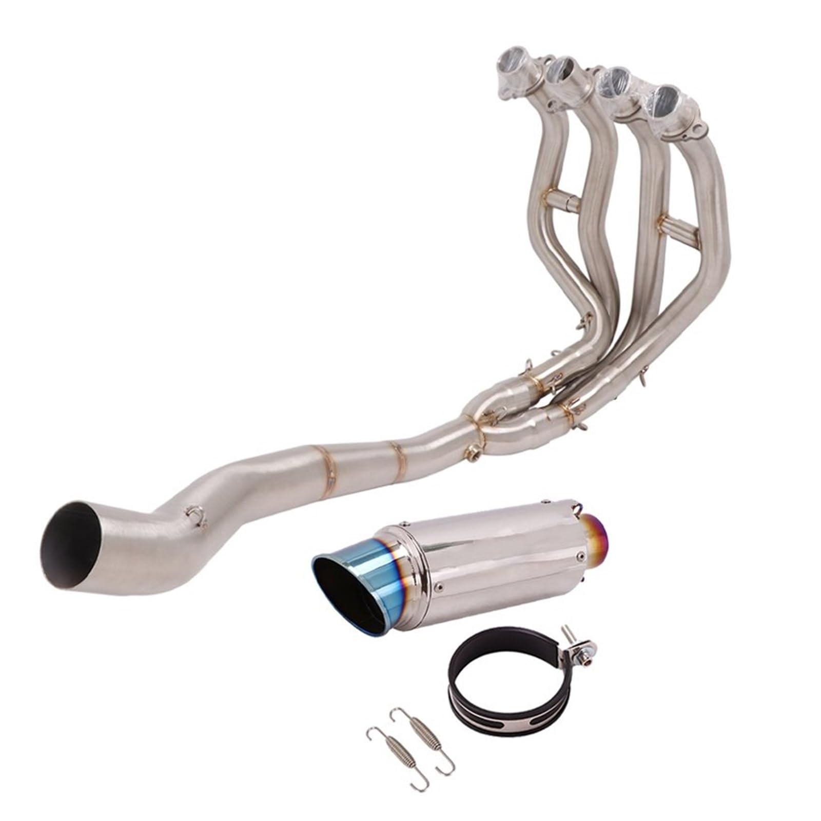 Endroh Vollsystem-Auspuff Escape Modified Front Mid Link Pipe Schalldämpfer Motorradauspuff Für Kawasaki Für Ninja Für ZX-25R Für ZX25R 2020 2021 Endrohrblende(G) von Generic