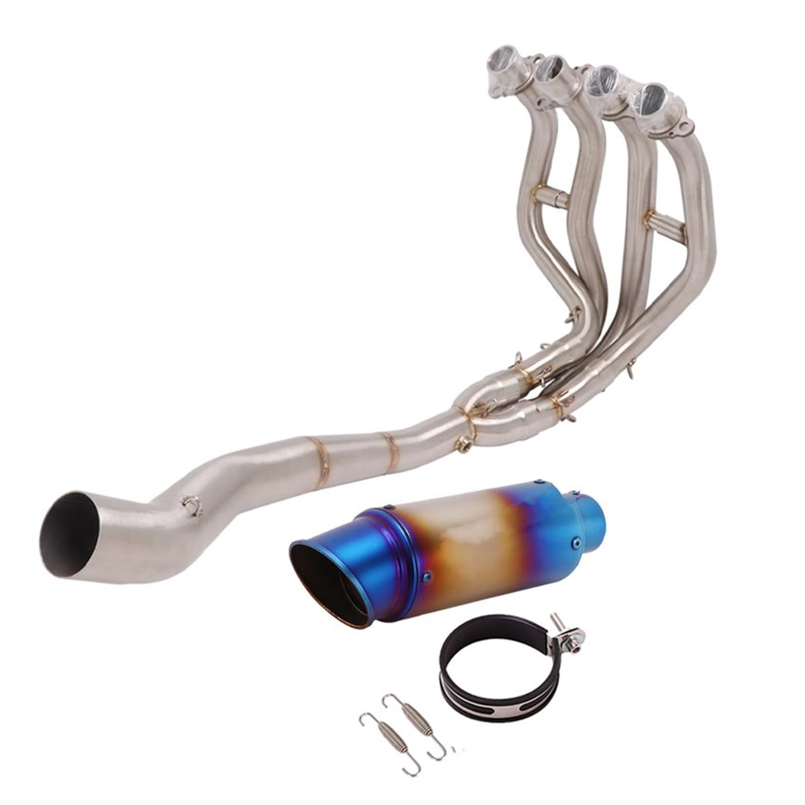 Endroh Vollsystem-Auspuff Escape Modified Front Mid Link Pipe Schalldämpfer Motorradauspuff Für Kawasaki Für Ninja Für ZX-25R Für ZX25R 2020 2021 Endrohrblende(H) von Generic