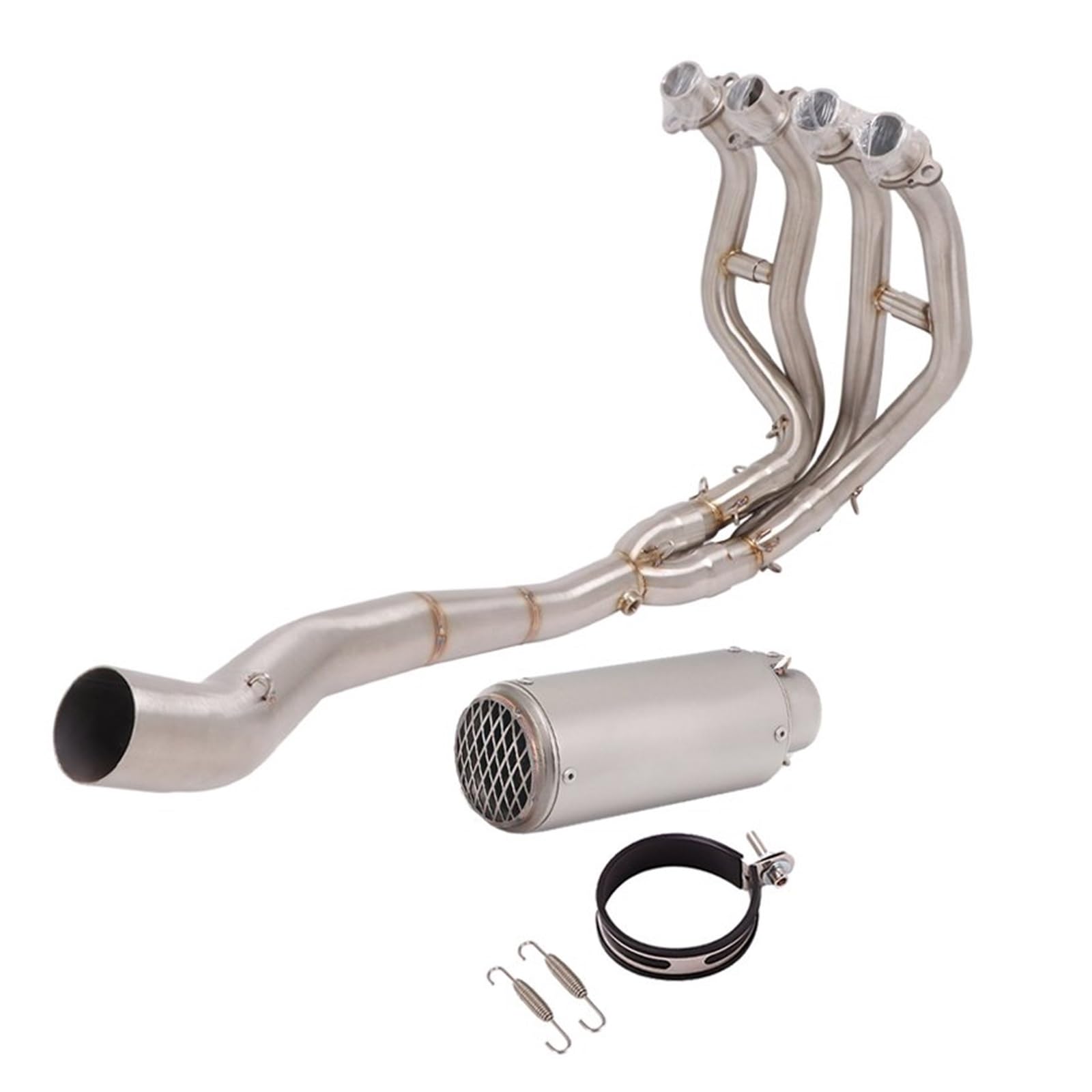 Endroh Vollsystem-Auspuff Escape Modified Front Mid Link Pipe Schalldämpfer Motorradauspuff Für Kawasaki Für Ninja Für ZX-25R Für ZX25R 2020 2021 Endrohrblende(I) von Generic