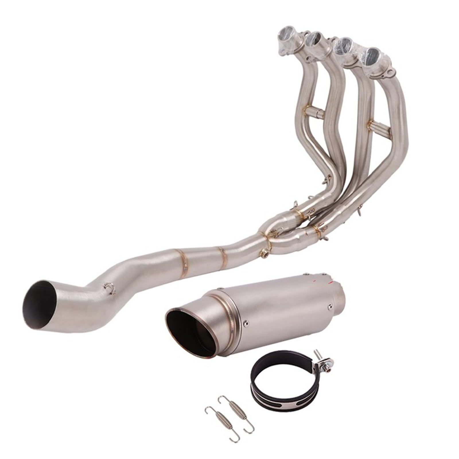 Endroh Vollsystem-Auspuff Escape Modified Front Mid Link Pipe Schalldämpfer Motorradauspuff Für Kawasaki Für Ninja Für ZX-25R Für ZX25R 2020 2021 Endrohrblende(J) von Generic