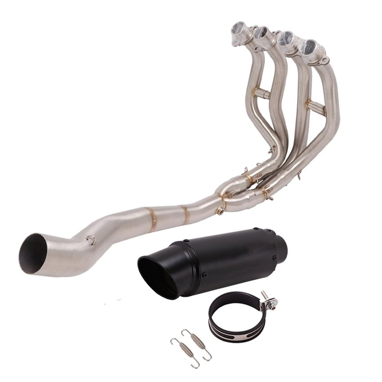 Endroh Vollsystem-Auspuff Escape Modified Front Mid Link Pipe Schalldämpfer Motorradauspuff Für Kawasaki Für Ninja Für ZX-25R Für ZX25R 2020 2021 Endrohrblende(K) von Generic