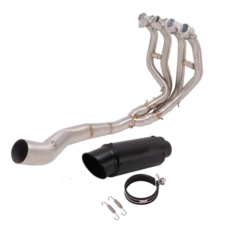 Endroh Vollsystem-Auspuff Escape Modified Front Mid Link Pipe Schalldämpfer Motorradauspuff Für Kawasaki Für Ninja Für ZX-25R Für ZX25R 2020 2021 Endrohrblende(K) von Generic