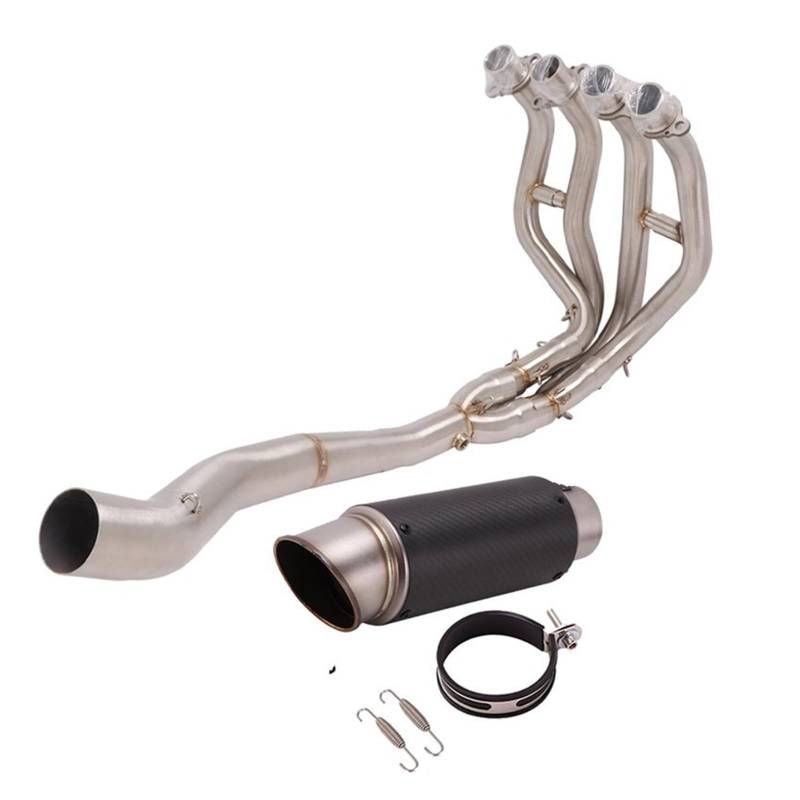 Endroh Vollsystem-Auspuff Escape Modified Front Mid Link Pipe Schalldämpfer Motorradauspuff Für Kawasaki Für Ninja Für ZX-25R Für ZX25R 2020 2021 Endrohrblende(L) von Generic