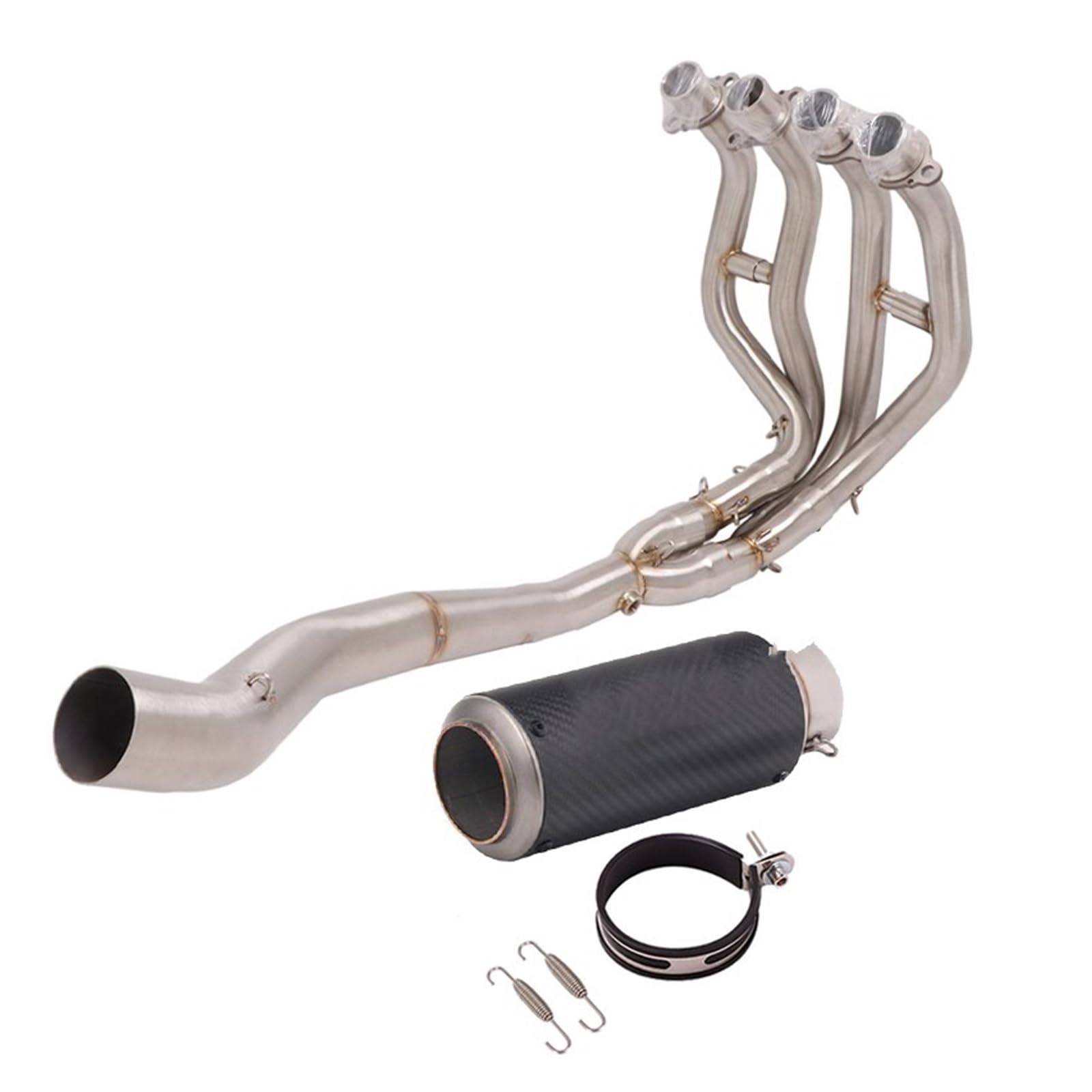 Endroh Vollsystem-Auspuff Escape Modified Front Mid Link Pipe Schalldämpfer Motorradauspuff Für Kawasaki Für Ninja Für ZX-25R Für ZX25R 2020 2021 Endrohrblende(N) von Generic