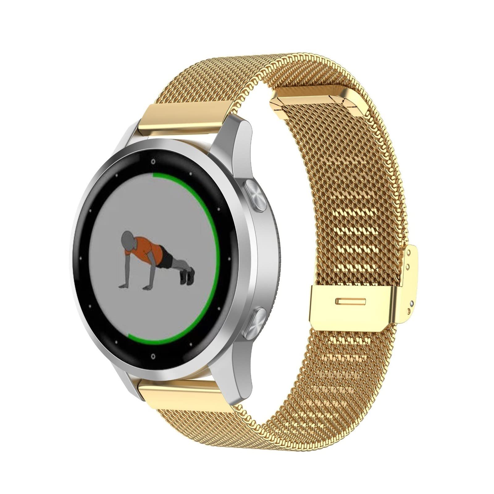 Ersatzarmband Kompatibel mit Garmin Venu 3S Armband, 18mm Metall Masche Edelstahl Uhrenarmband Ersatzband für Garmin Venu 3S Smartwatch (Gold) von Generic