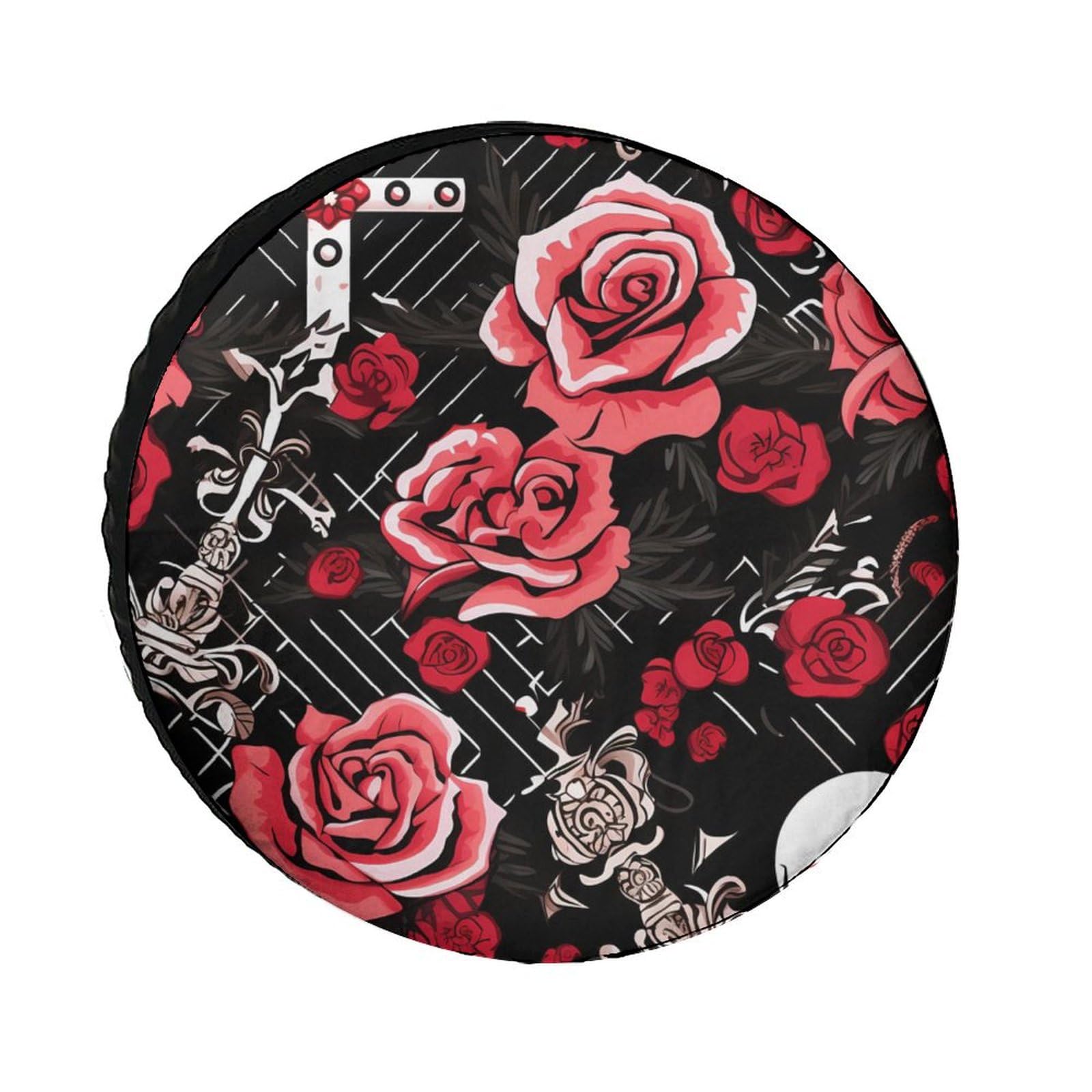 Ersatzradabdeckungen Goth Gothic Totenkopf Rosen Waschbar Reserveradabdeckung Staubdicht Autorädertaschen Für Caravan Auto Trailer 15 inch Ersatzradabdeckungen Goth Gothic Totenkopf Rosen Waschbar Reserveradabdeckung Staubdicht Autorädertaschen Für Caravan Auto Trailer 15 inch von Generic