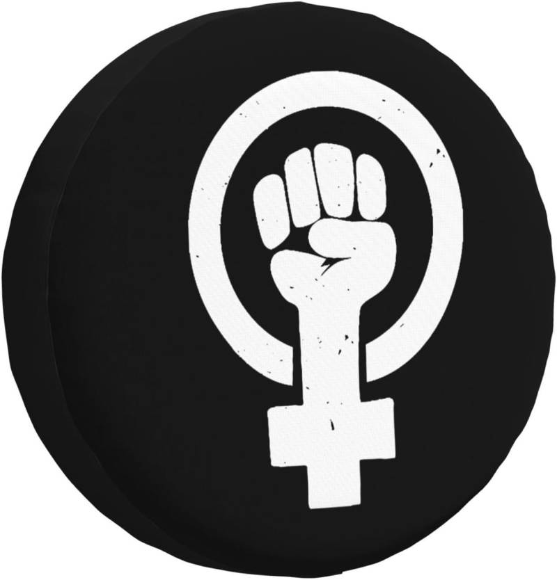 Feministische Faust Reserverad Reifenabdeckung Wasserdicht Reserveradabdeckung Prämie Ersatzreifenabdeckungen Universal Für Rv Auto Anhänger 14 Inch von Generic