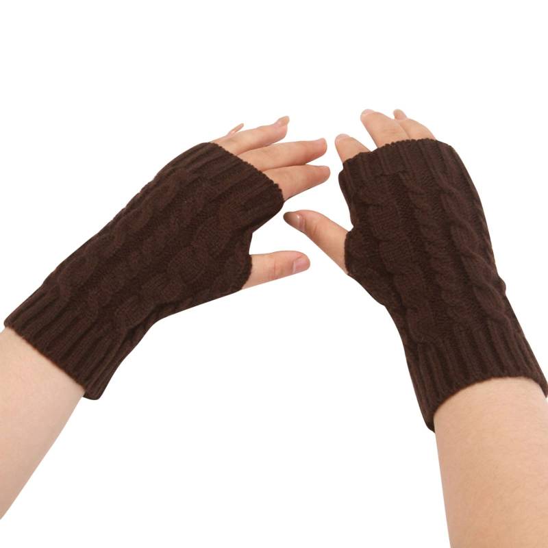 Fingerlose Strickt Damen Schwarz Kleidung Zubehör Winterhandschuhe Weiche warme Gestrickt Handgelenk Schwarz Lange Unisex für halten Frauen von Generic