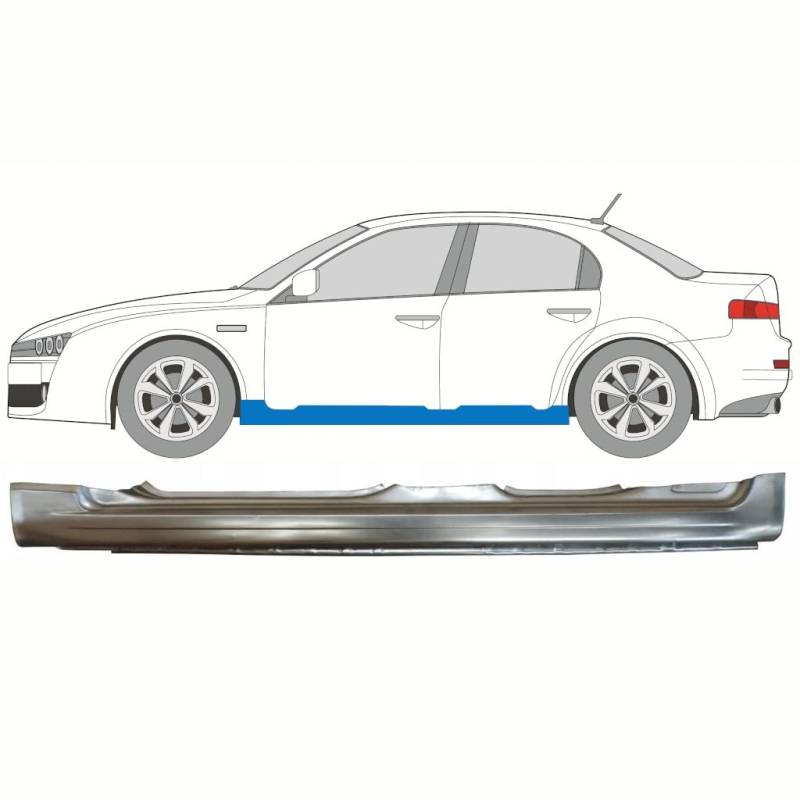 Polcar Für Alfa Romeo 159 2005-2012 Schweller Reparaturblech Links, Stahl, Silber von Generic