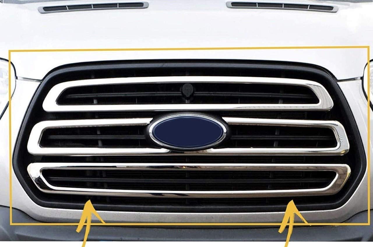 Für Ford Transit MK8 2014–2019 Edelstahl Chrom Frontgrill 3 Stück von Generic