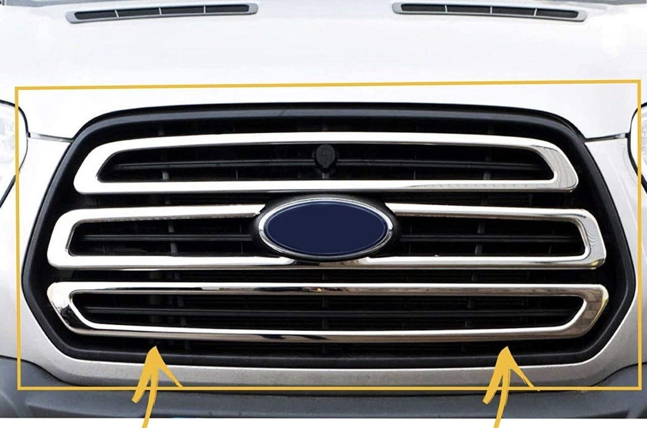 Für Ford Transit MK8 2014–2019 Edelstahl Chrom Frontgrill 3 Stück Für Ford Transit MK8 2014–2019 Edelstahl Chrom Frontgrill 3 Stück von Generic