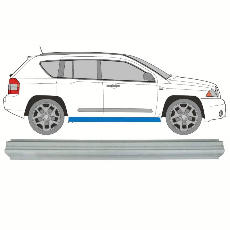 Für Jeep Compass 2006-2017 Schweller Reparaturblech/Rechts = Links von Generic