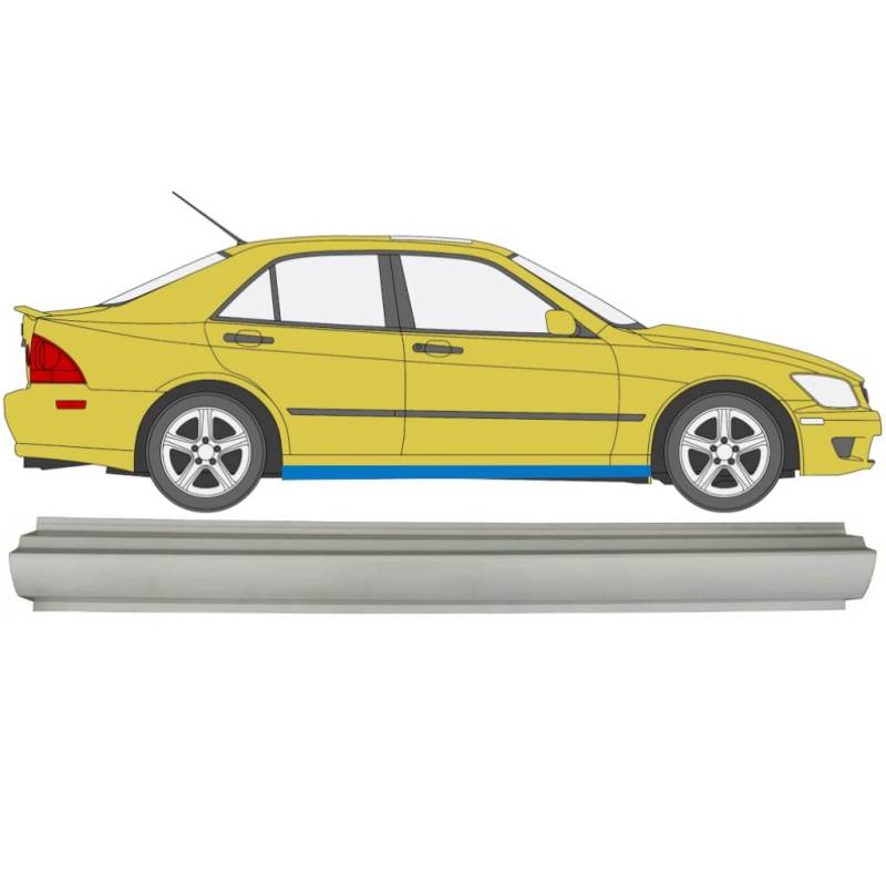 Polcar Für Lexus IS 200 / IS 300 1998-2005 Schweller Reparaturblech, Rechts = Links, Universelle Passform, Eisen, Unlackiert (Unpainted), Auto, Unten von Generic