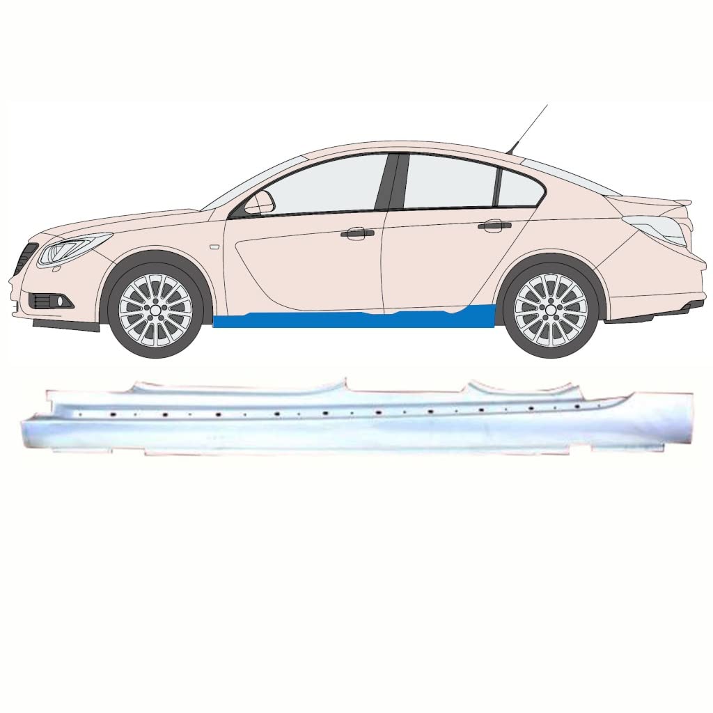 Für Opel Insignia 2008-2017: Schweller Reparaturblech, Links, Grau, Stahl Für Opel Insignia 2008-2017: Schweller Reparaturblech, Links, Grau, Stahl von Generic