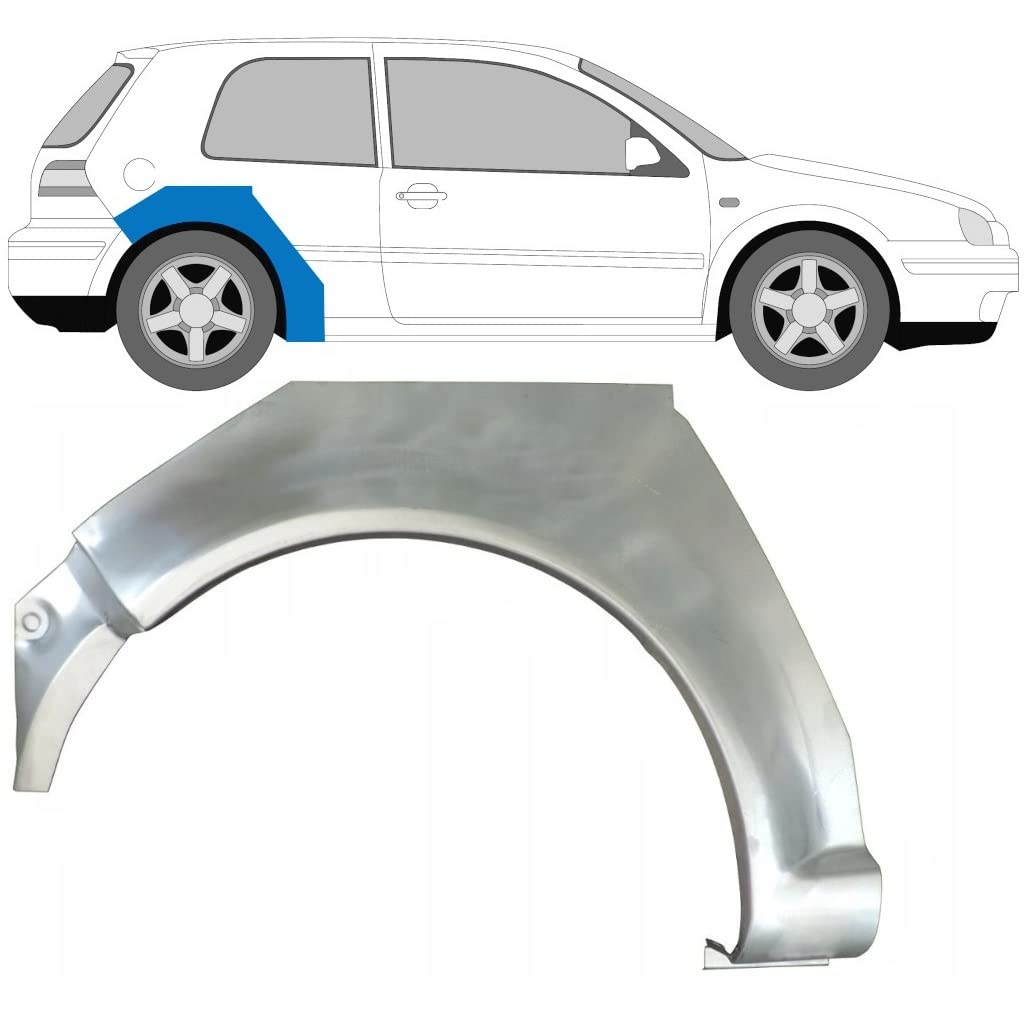 Polcar Für VW Golf 4 1997-2006 3 Tür Radlauf Reparaturblech, Silber, Rechts, Eisen Polcar Für VW Golf 4 1997-2006 3 Tür Radlauf Reparaturblech, Silber, Rechts, Eisen von Generic