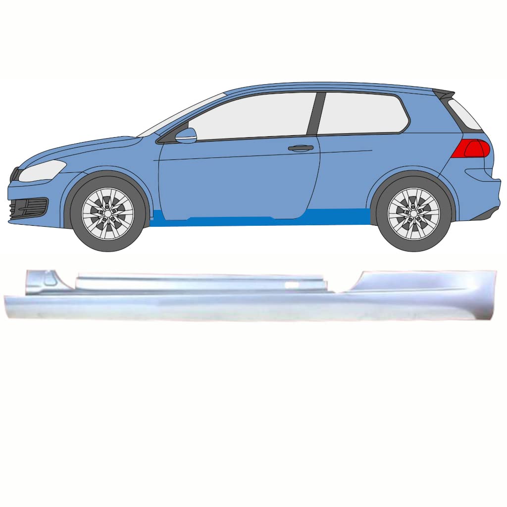 Polcar Für Vw Golf 6 2008-2013 3 Tür Links Schweller Reparaturblech, Stahl, Verzinkt, Grau Polcar Für Vw Golf 6 2008-2013 3 Tür Links Schweller Reparaturblech, Stahl, Verzinkt, Grau von Generic