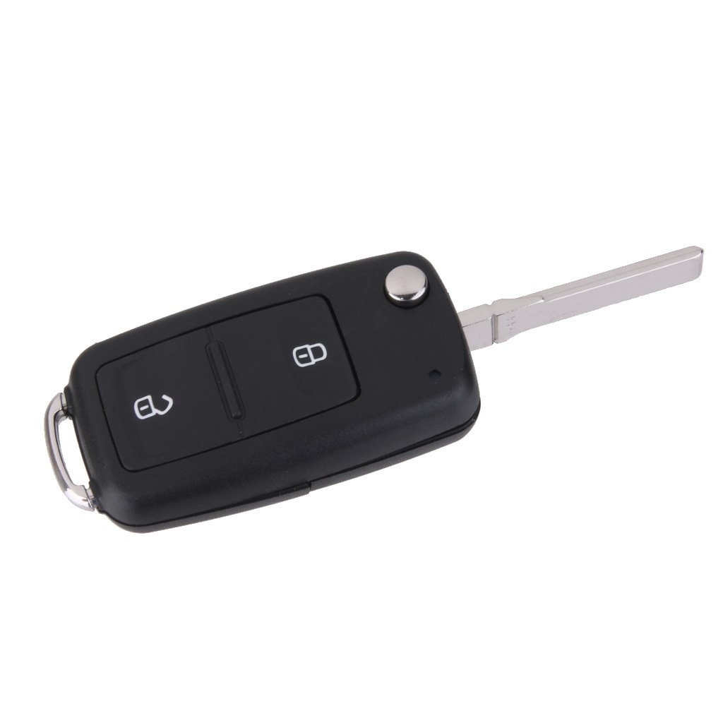 Generic 1x Ersatz Schlüsselgehäuse - 2 Taste Autoschlüssel Klappschlüssel Schlüssel Fernbedienung Funkschlüssel Für VW Transporter T5 Golf von Generic