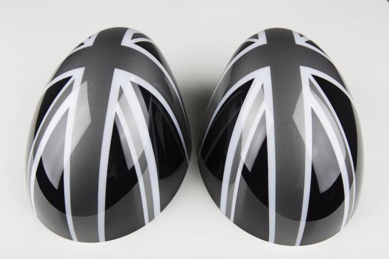 Generic Abdeckung für Außenspiegel, kompatibel mit Mini Cooper R55 Clubman R56 Schrägheck R57 Cabrio R60 Countryman R61 Paceman (R55-R61 Auto Power Folding 2006–2014, Grau Union Jack), RRX2023 von Generic