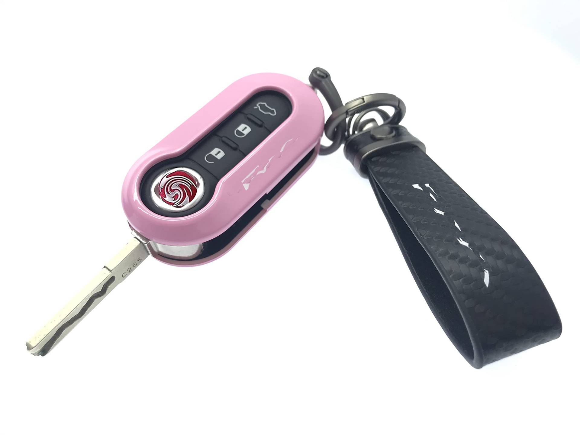 Generic Nordecco Glossy Key Fob Case Kompatibel mit Fiat 500C 500-500L Abarth Grande Punto Brava Panda Stilo Linea Schwarzer Schlüsselanhänger, Rosa Hülle Generic Nordecco Glossy Key Fob Case Kompatibel mit Fiat 500C 500-500L Abarth Grande Punto Brava Panda Stilo Linea Schwarzer Schlüsselanhänger, Rosa Hülle von Generic