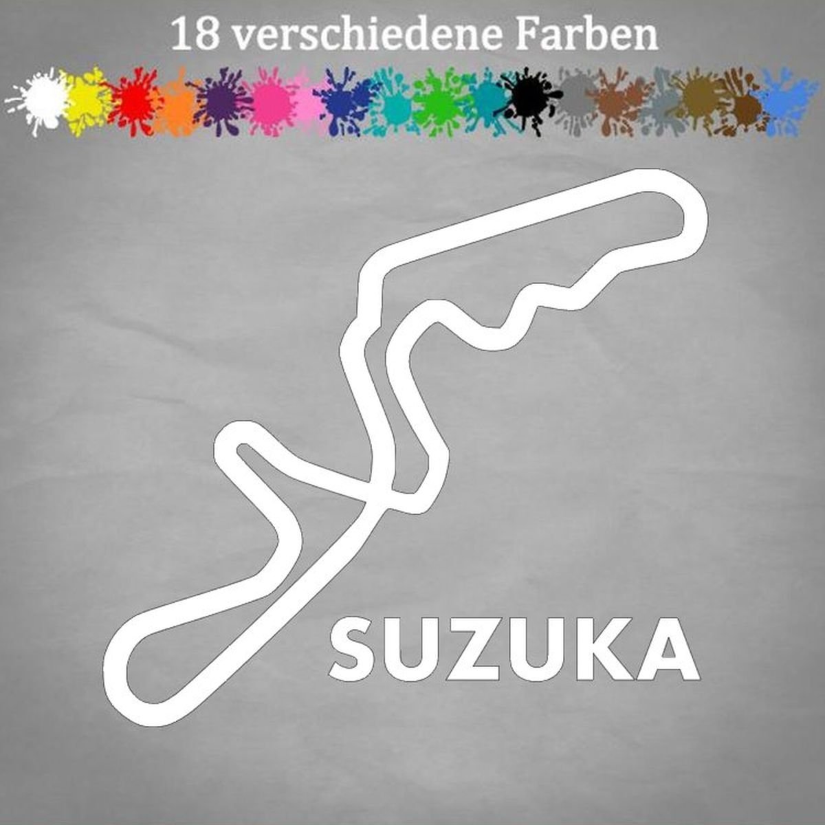 Generic Suzuka 13x12cm Aufkleber GP Japan Racing Course Layout Formel 1 Nagoya Sticker in 18 Farben von Generic