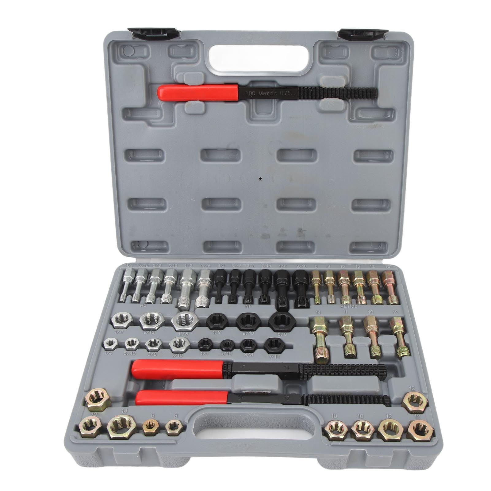 Gewindereinigungswerkzeug Restorer Kit 49PCS Thread Repair Thread Chaser Tool Set Metric Bolt Restorer File Nut Rethreader Fit für Auto Mechaniker Gewindereinigungswerkzeug Restorer Kit 49PCS Thread Repair Thread Chaser Tool Set Metric Bolt Restorer File Nut Rethreader Fit für Auto Mechaniker von Generic
