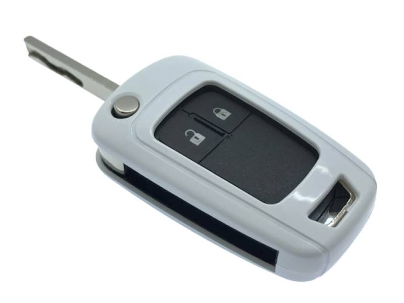 Glänzende Hartplastik-Schlüsselanhänger-Schutzhülle, kompatibel mit Auto Opel Vauxhall Astra Insignia Mokka Meriva Zafira VXR SRI 2016 2017 Corsa E Adam (White - Weiß) von Generic