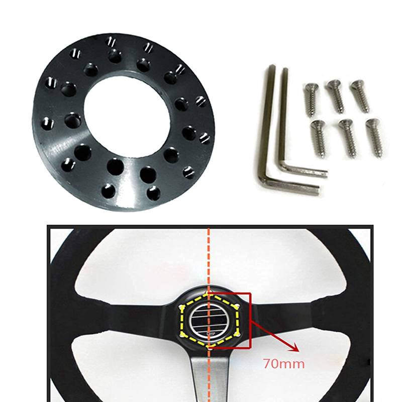 HUAYUWA 70 mm Lenkradadapterplatten-Set passend für Logitech G25 / G27 Rennrad-Zubehör von Famry