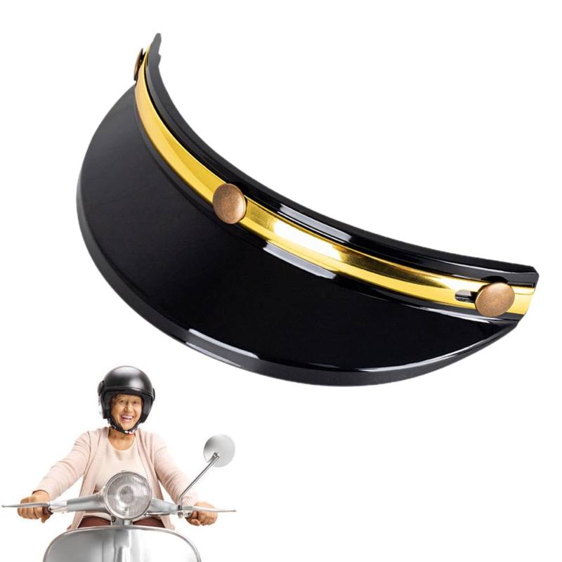 Helm-Sonnenblende – Helmschirm, Sonnenschutz-Schutz, Helm-Visier | Drei-Clip-Design, einfach zu installierende Helm-Sonnenabdeckung im Vintage-Stil, Helm-Sonnenschutz-Visiere für Halbgesichtshelme von Generic