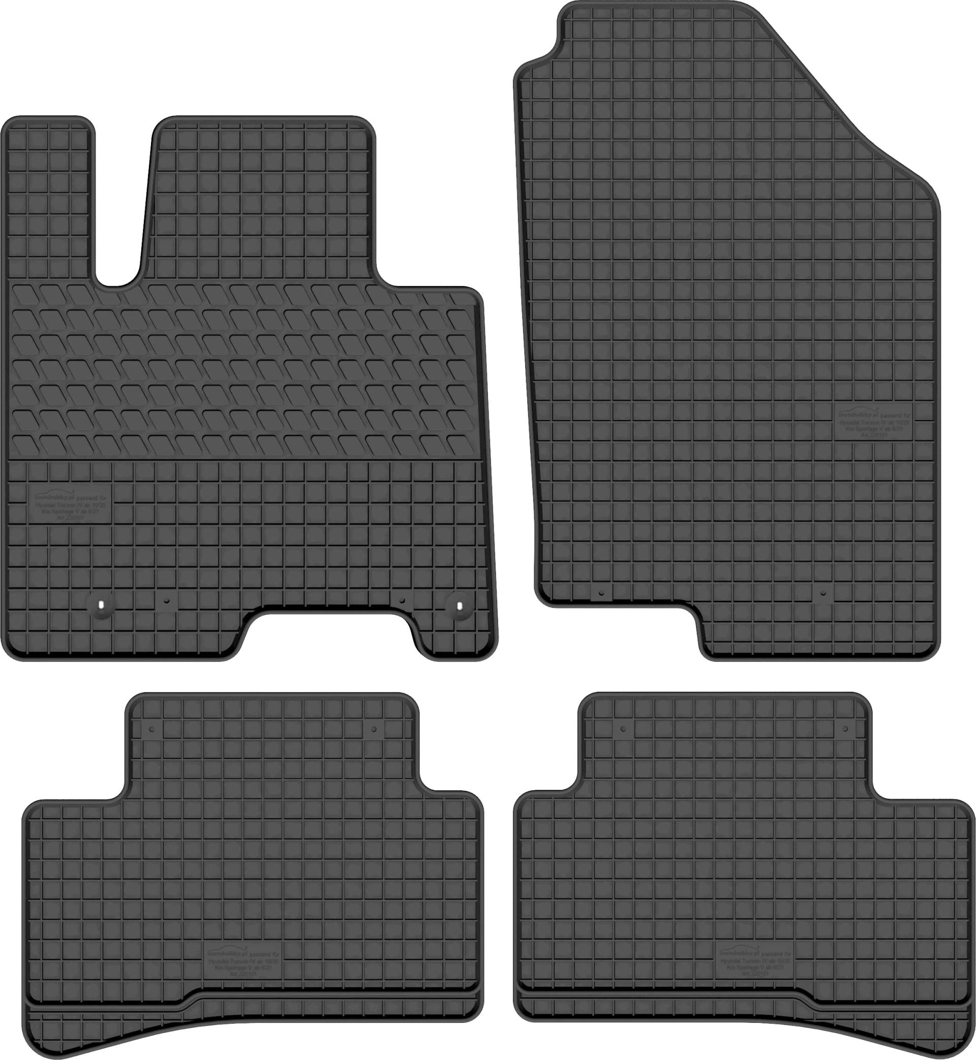 HobbyCar Gummi Fußmatten Gummimatten Satz für Hyundai Tucson IV/IV Hybrid/Kia Sportage V/V Hybrid (ab 2020) von Generic